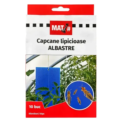 Capcane lipicioase albastre MAT - set 10 placi, Trips
