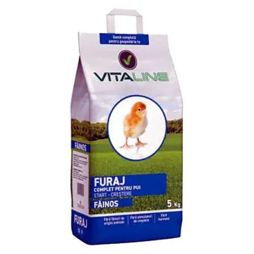 Furaj Fainos Complet Pentru Pui Start - Crestere, Vitaline Premium, 5 kg Furaj Fainos Complet Pentru Pui Start - Crestere, Vitaline Premium, 5 kg