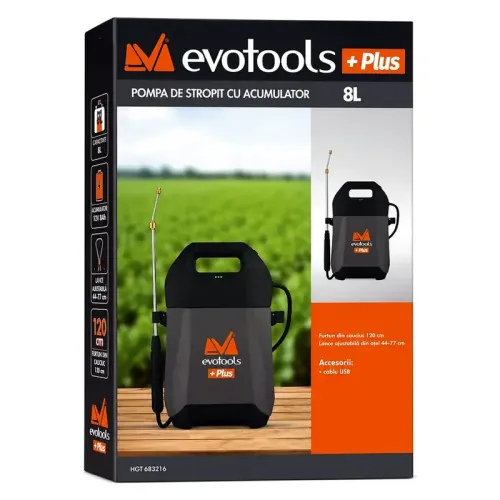 Pompa de Stropit cu Acumulator Evotools Plus 8 l